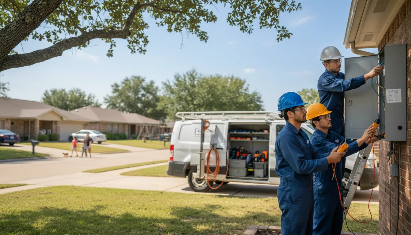 Certified electrician providing emergency electrical services in New London, TX